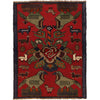 Pictorial Rug Handmade Red Design