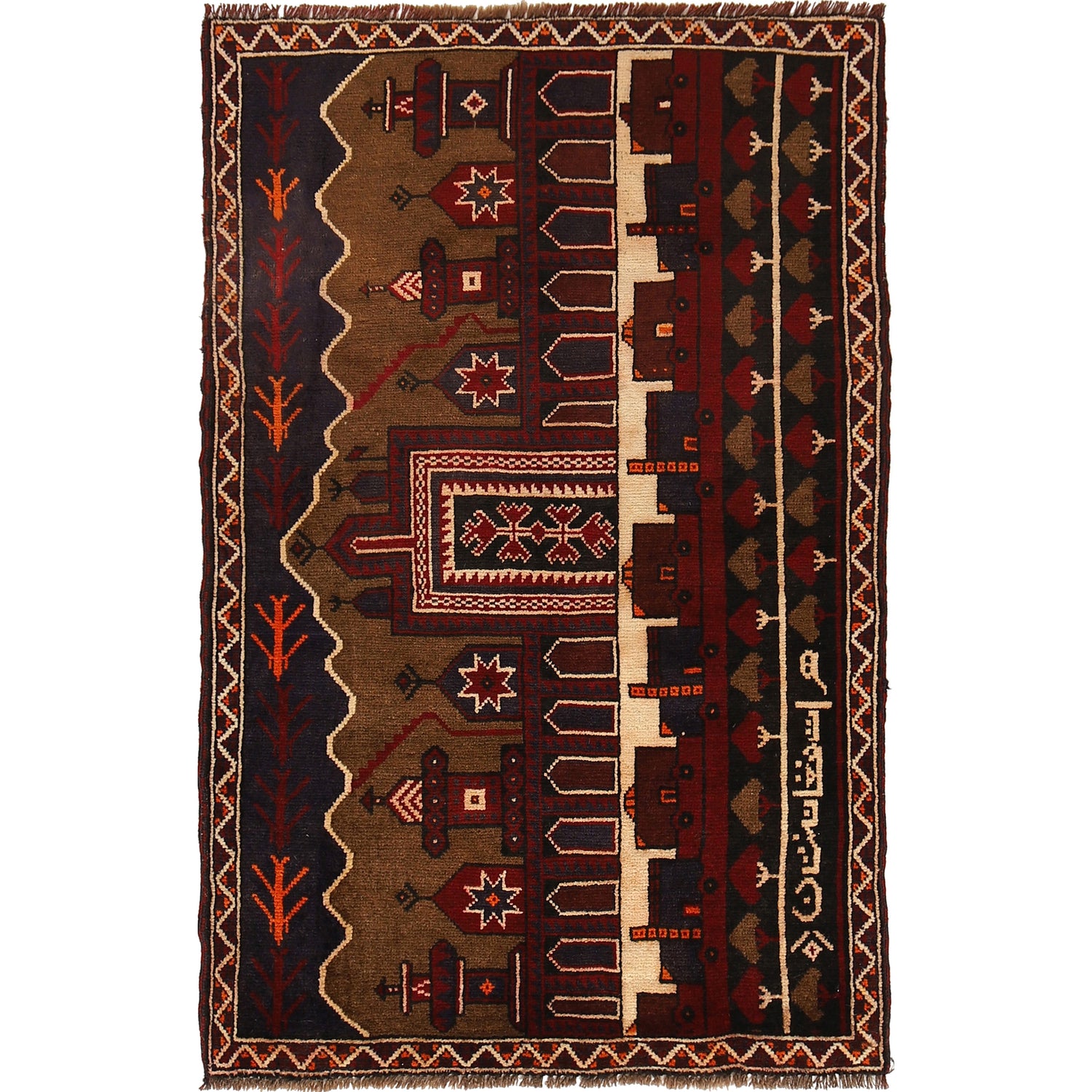 Pictorial Rug Handmade Multi Design