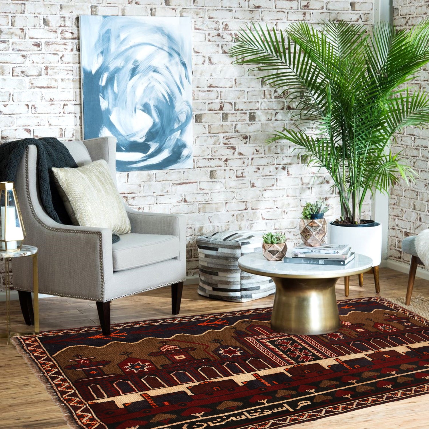 Pictorial Rug Handmade Multi Design