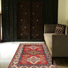 Kazak Rug Handmade Red Medallion 3x5 ft