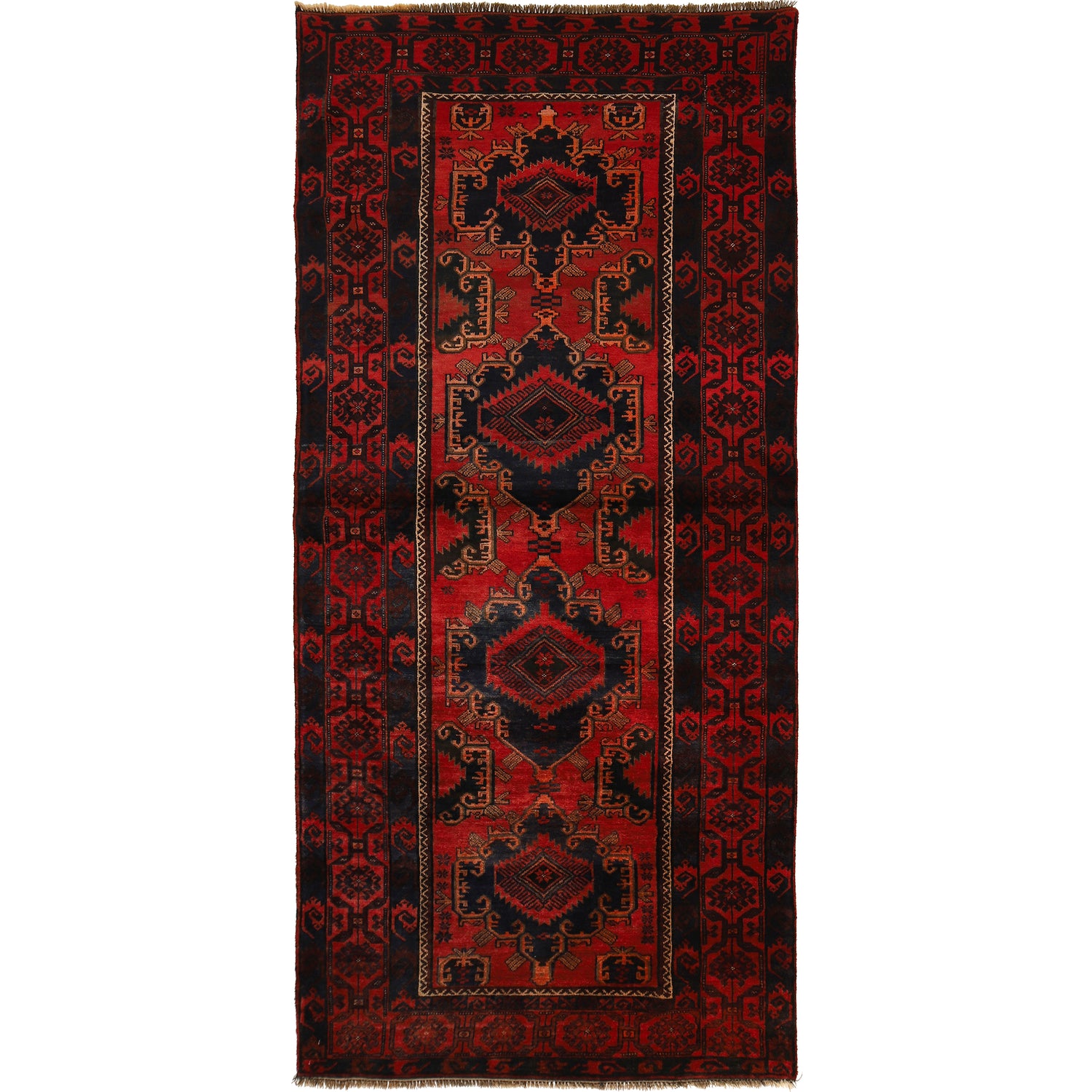 Baluchi Rug Handmade Red Geometric -