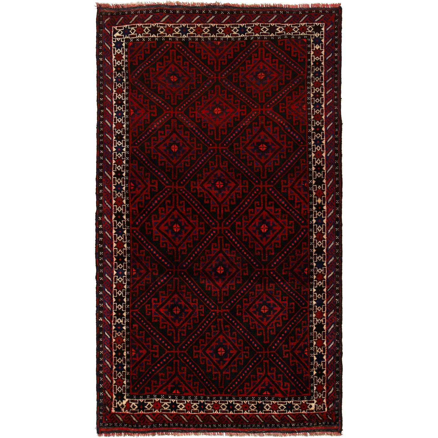 Baluchi Rug Handmade Multi Geometric 5x8 ft