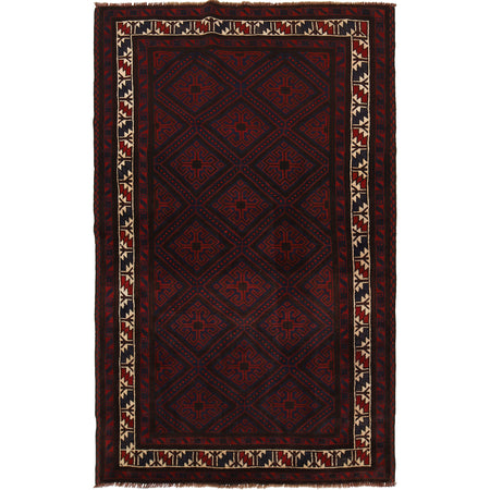 Baluchi Rug Handmade Multi Geometric 5x8 ft