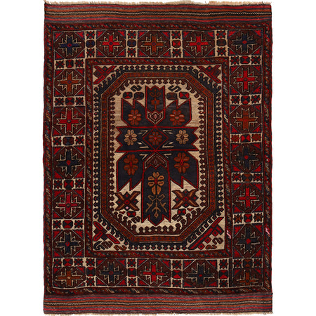 Barjasta Area Rug Handmade Beige Floral 4x6 ft