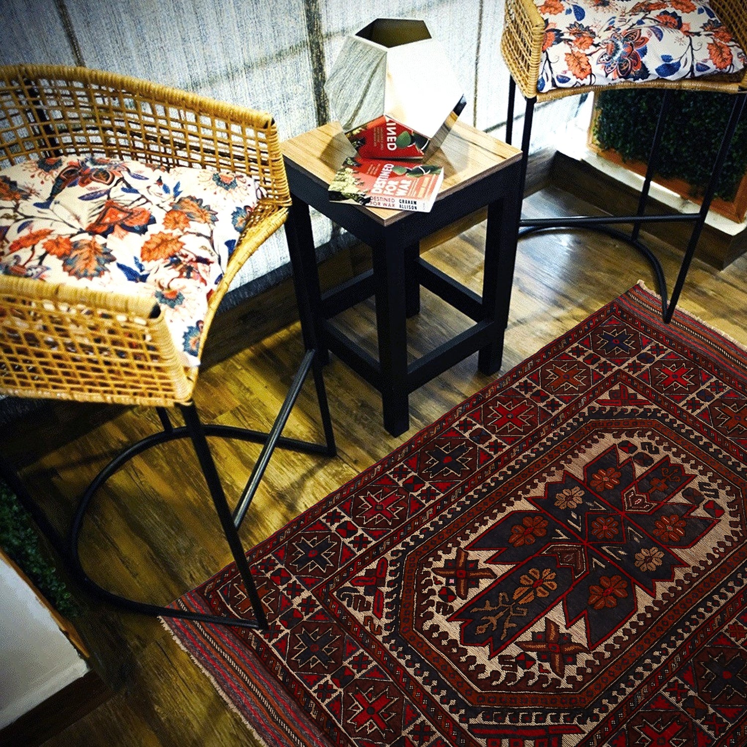 Barjasta Area Rug Handmade Beige Floral 4x6 ft