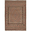 Soumak Kilim Area Rug Handmade White Geometric 4x6 ft