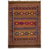 Laghari Kilim Area Rug Handmade Multi Geometric 5x8 ft