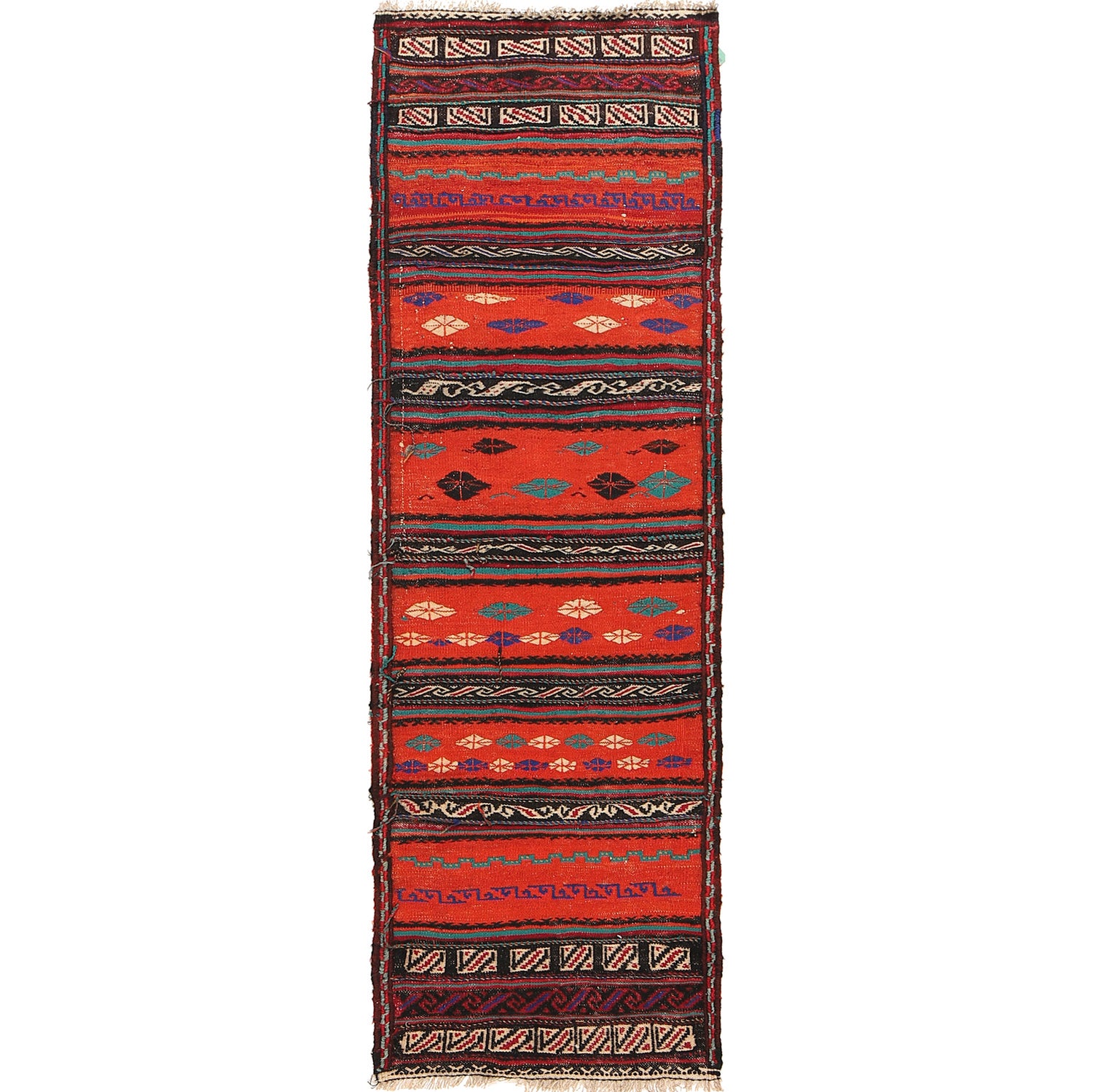 Table Sheet Area Rug Runner Handmade Multi Curvilinear 5'