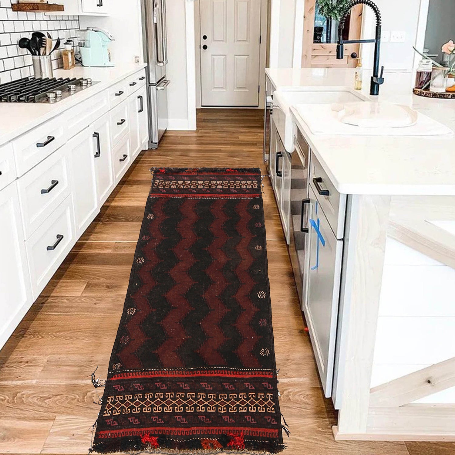 Table Sheet Runner Handmade Multi Curvilinear 5' Runner