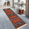 Table Sheet Runner Rug Handmade Brown Curvilinear 6' Runner