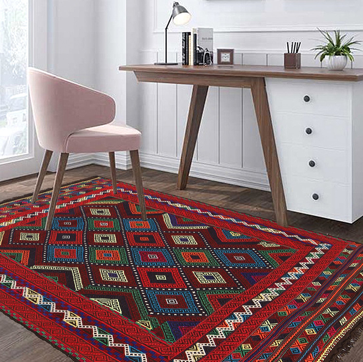 Suzuni Kilim Runner Handmade Multi 4x7 ft