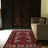 Barjasta Area Rug Handmade Beige Floral 4x6 ft