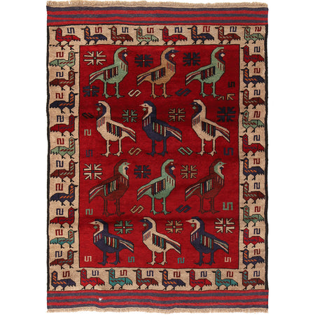 Pictorial Rug Handmade Multi Design