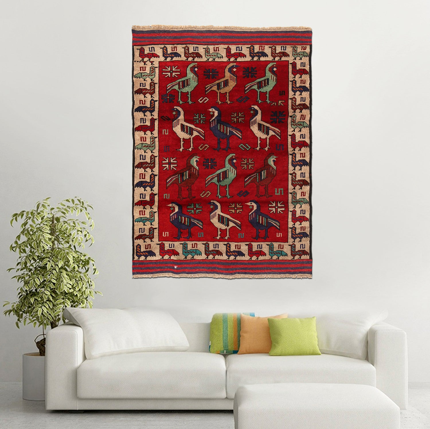 Pictorial Rug Handmade Multi Design