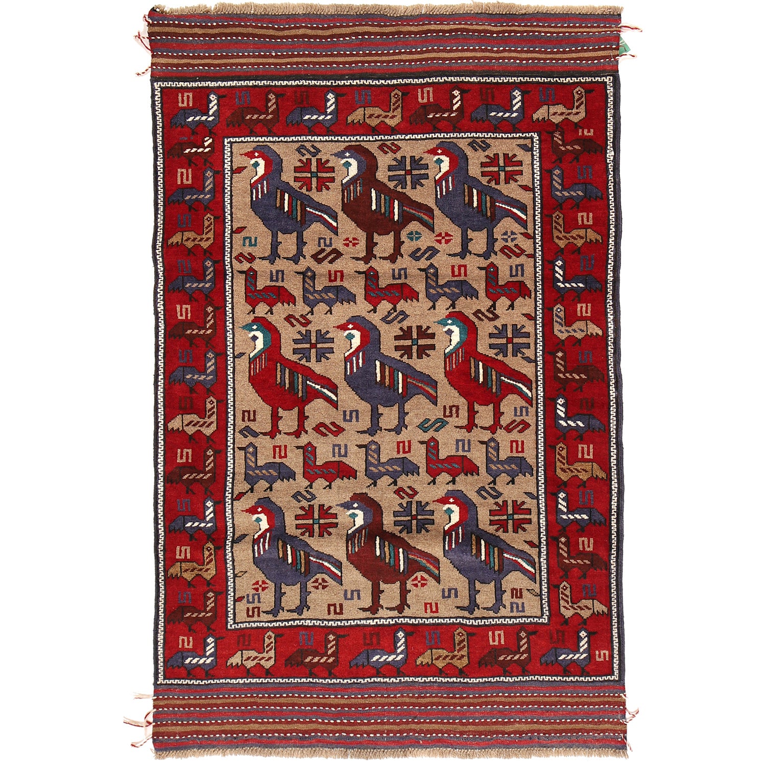 Pictorial Rug Handmade Multi Design