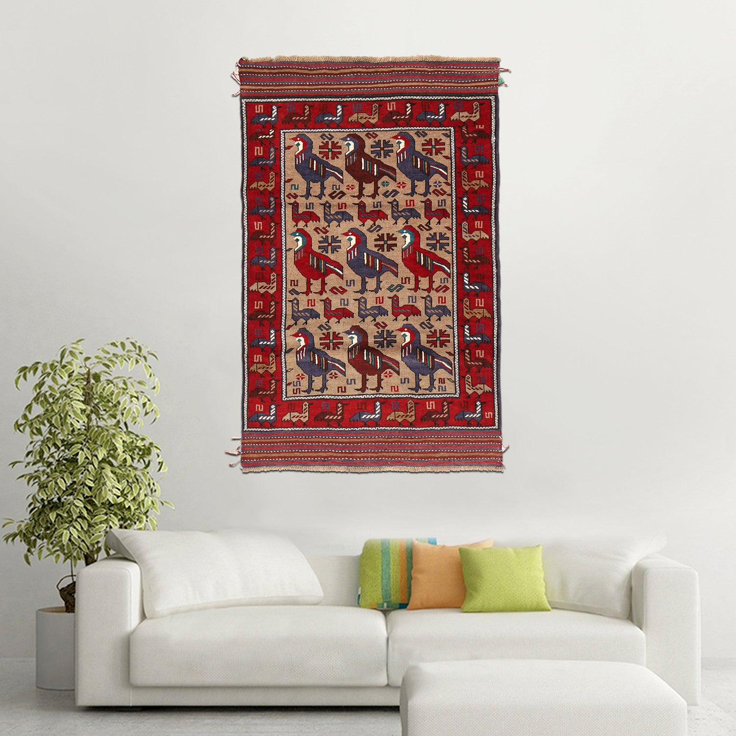 Pictorial Rug Handmade Multi Design