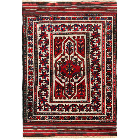 Barjasta Area Rug Handmade Beige Floral 4x6 ft