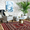 Barjasta Area Rug Handmade Beige Floral 4x6 ft