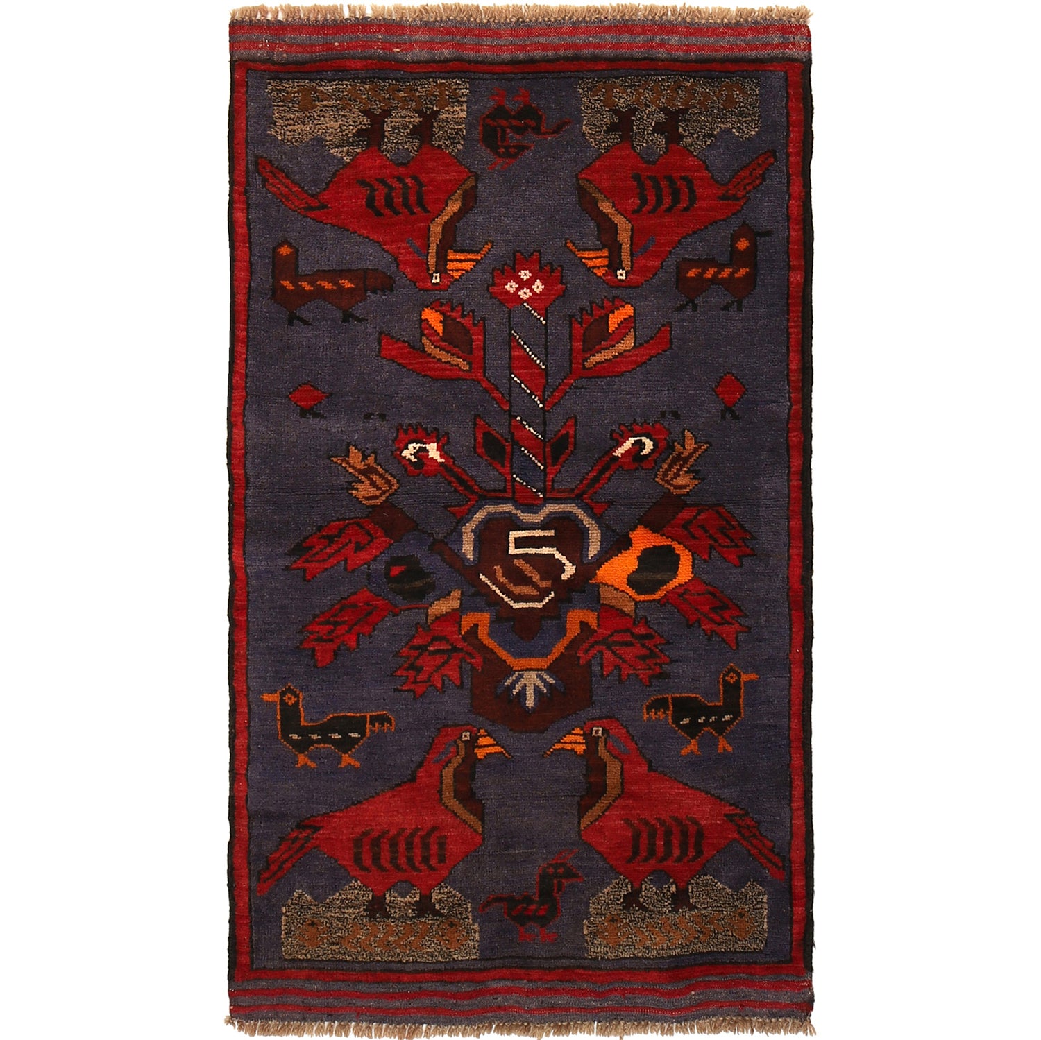 Pictorial Rug Handmade Multi Design