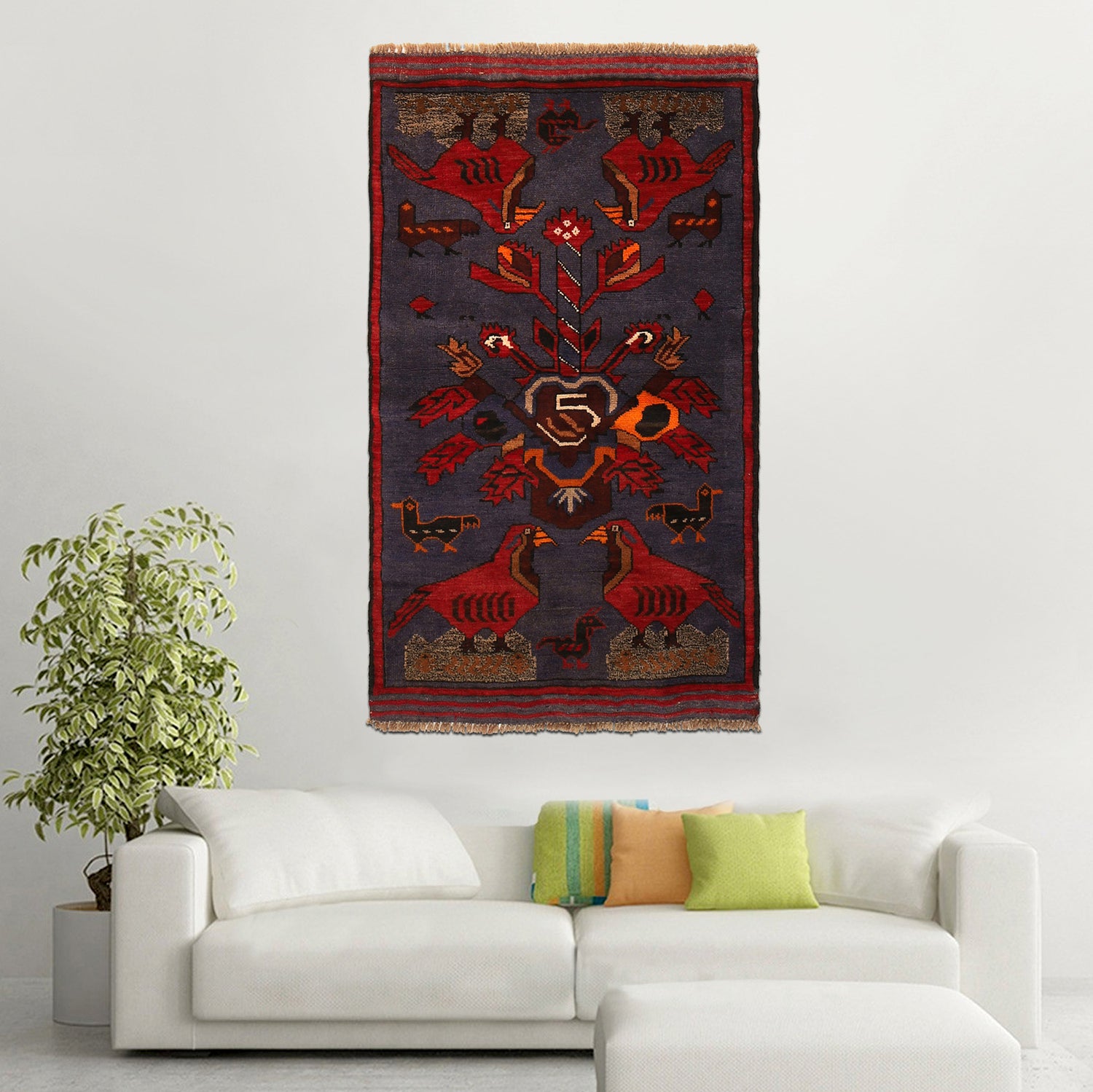 Pictorial Rug Handmade Multi Design