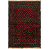 Baluchi Rug Handmade Red Geometric 4x6 ft