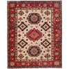 Kazak Rug Handmade Beige Medallion 4x7 ft