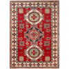 Kazak Rug Handmade Red Medallion 4x6 ft