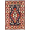 Kazak Rug Handmade Blue Medallion 3x5 ft