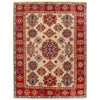 Kazak Rug Handmade Ivory Medallion 4x7 ft