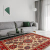 Kazak Rug Handmade Ivory Medallion 4x7 ft
