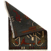War Area Rug Handmade Gray Rifle + Tank 2 x 3 ft