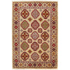 Kazak Rug Handmade Ivory Medallion 4x6 ft