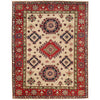 Kazak Rug Handmade Beige Medallion 4x7 ft