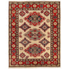 Kazak Rug Handmade Ivory Medallion 3x5 ft