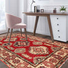 Kazak Rug Handmade red Medallion 2x4 ft