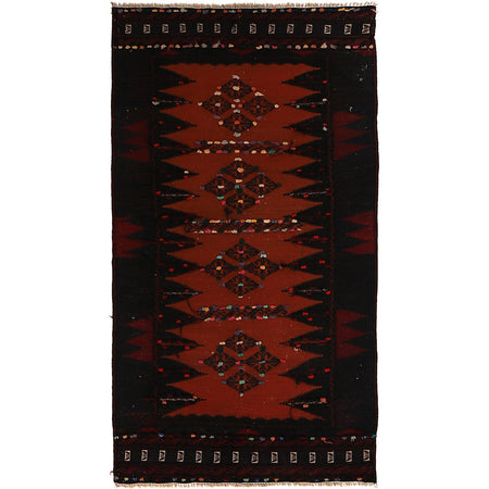 Table Sheet Area Rug Runner Handmade Multi Curvilinear 5'