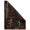 War Area Rug Handmade Gray Rifle + Helicopter + Tank 2 x 3