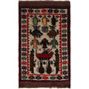 War Area Rug Handmade Ivory Tank 3x5 ft