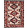 Kazak Rug Handmade Beige Medallion 4x7 ft