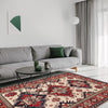 Kazak Rug Handmade Beige Medallion 4x7 ft