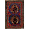 Baluchi Rug Handmade Multi Geometric 4x6 ft