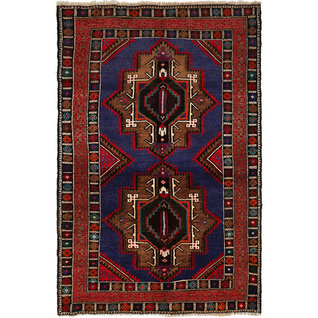 Baluchi Rug Handmade Multi Geometric 4x6 ft