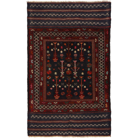 Baluchi Rug Handmade Multi Geometric 2x4 ft