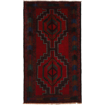 Baluchi Rug Handmade Multi Geometric 3x5 ft