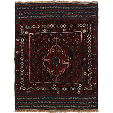 Baluchi Rug Handmade Multi Geometric 2x4 ft