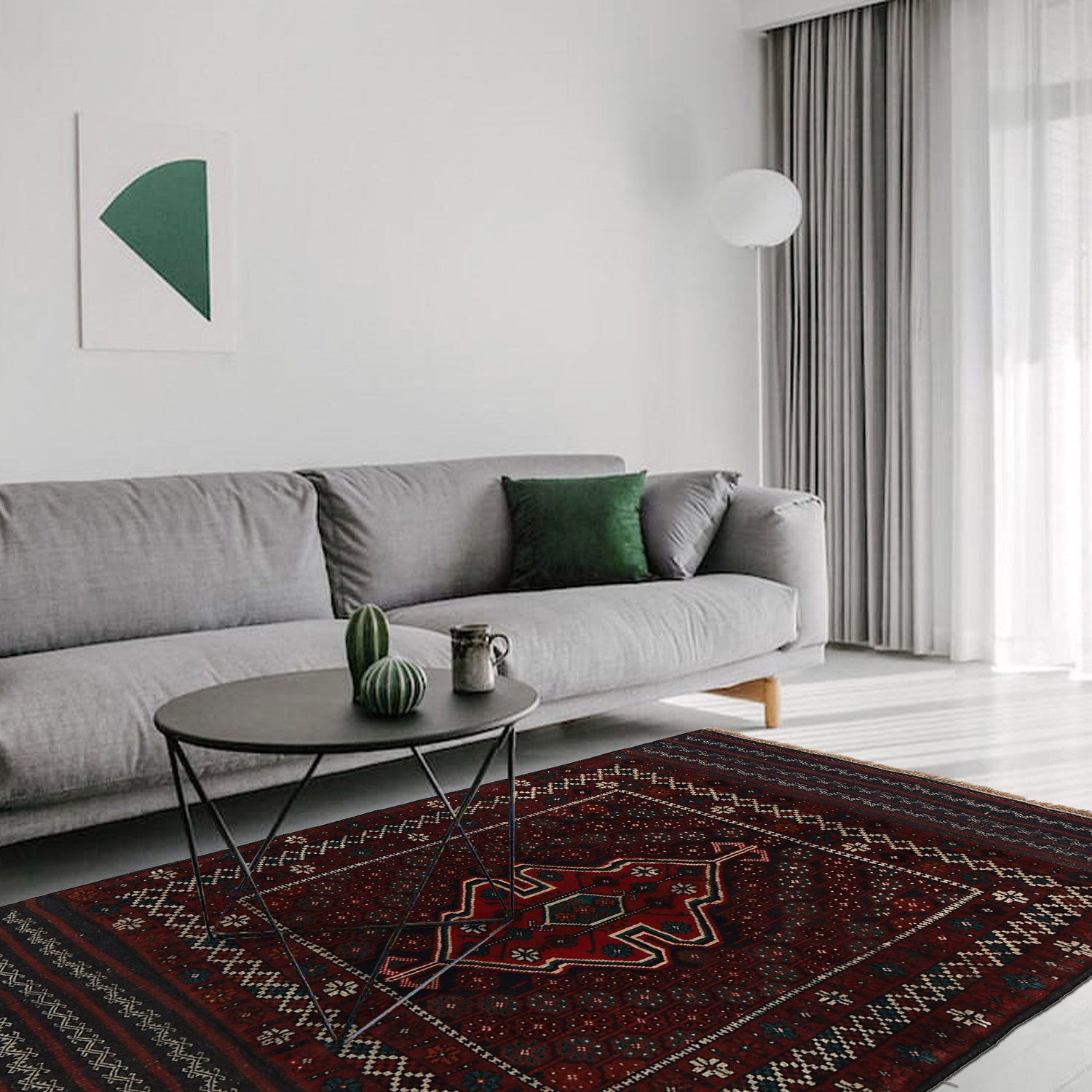 Baluchi Rug Handmade Multi Geometric 2x4 ft