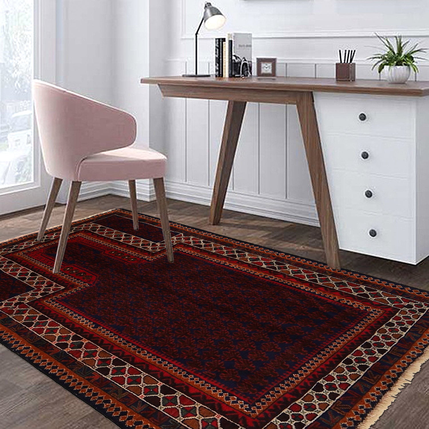 Baluchi Rug Handmade Multi Prayer Design 3x5 ft
