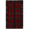 Baluchi Rug Handmade Red Geometric 3x5 ft