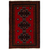 Baluchi Rug Handmade Red Geometric 3x5 ft