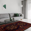 Baluchi Rug Handmade Blue Geometric 4x6 ft